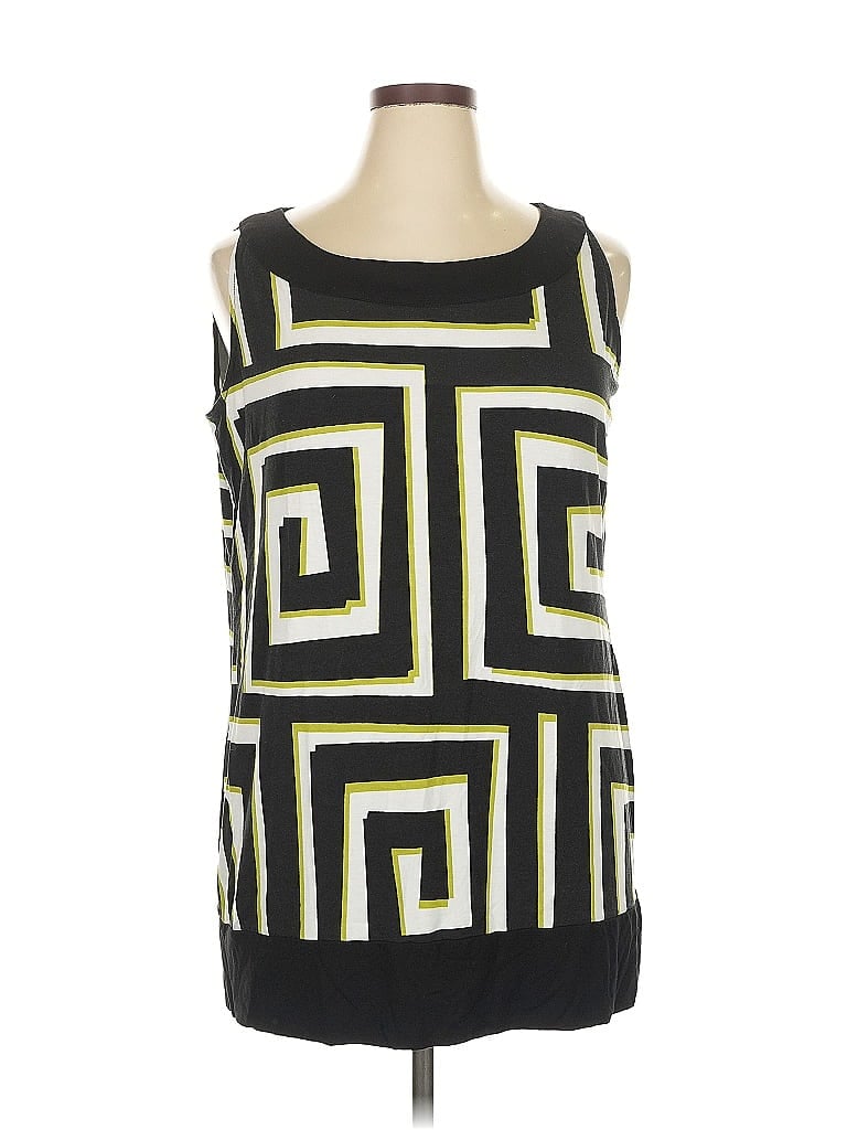 Click to view more detailed imagery on our partner's website Pre-owned Tribal Tank Top Black Square Neckline Tops