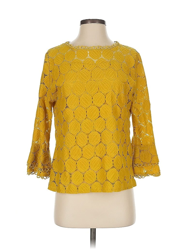 Pre-owned Assorted Brands 3/4 Sleeve Blouse In Yellow