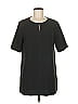 ICE 100% Acetate Black Short Sleeve Blouse Size M - photo 1