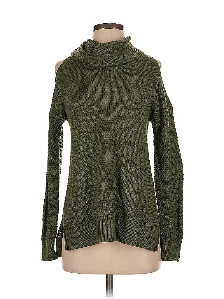 Pre-owned Hollister Turtleneck Sweater In Green