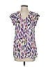 CAbi 100% Polyester Purple Short Sleeve Blouse Size XS - photo 1