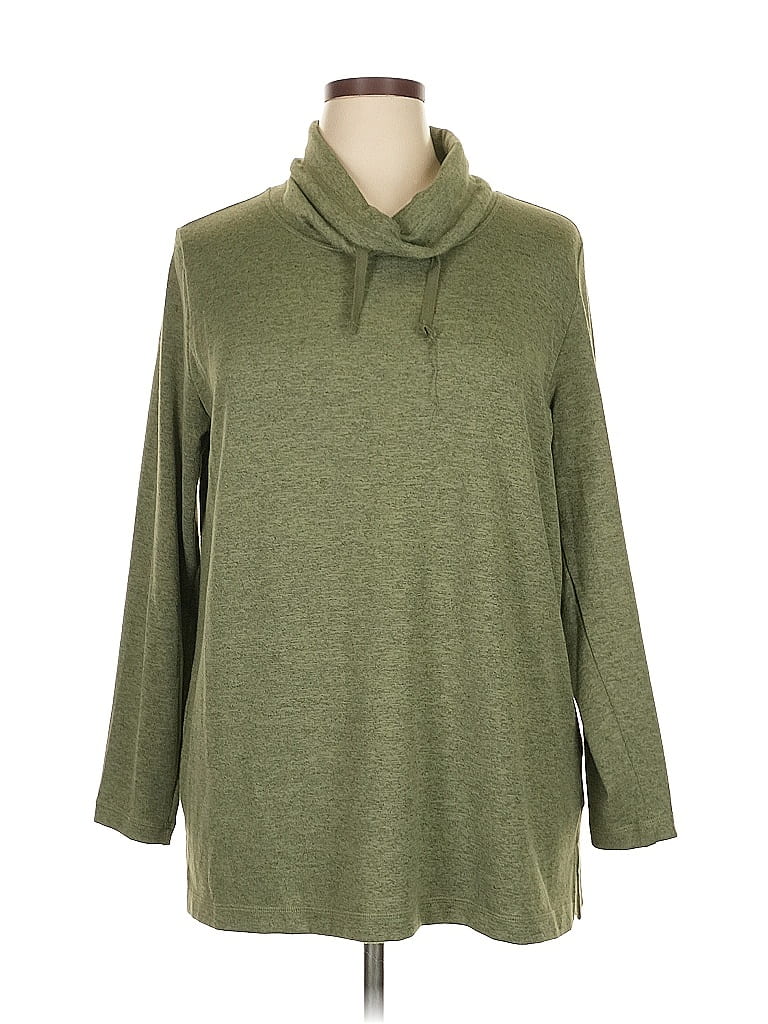 Pre-owned Karen Scott Sport Turtleneck Sweater In Green
