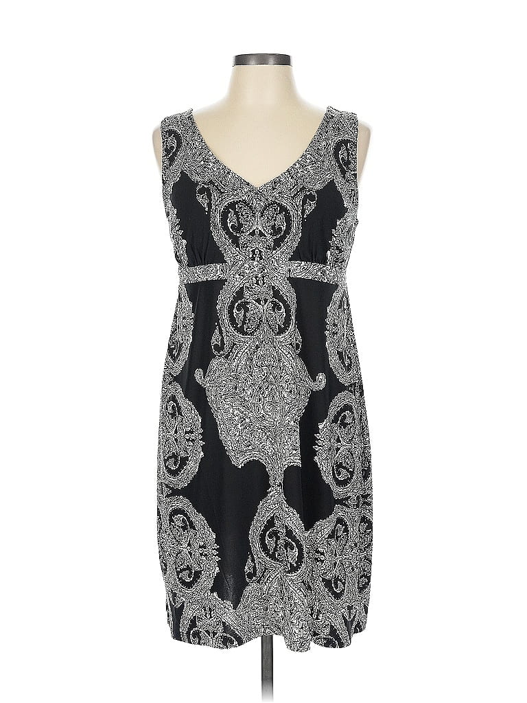 INC International Concepts Paisley Gray Cocktail Dress Size L (petite) - photo 1