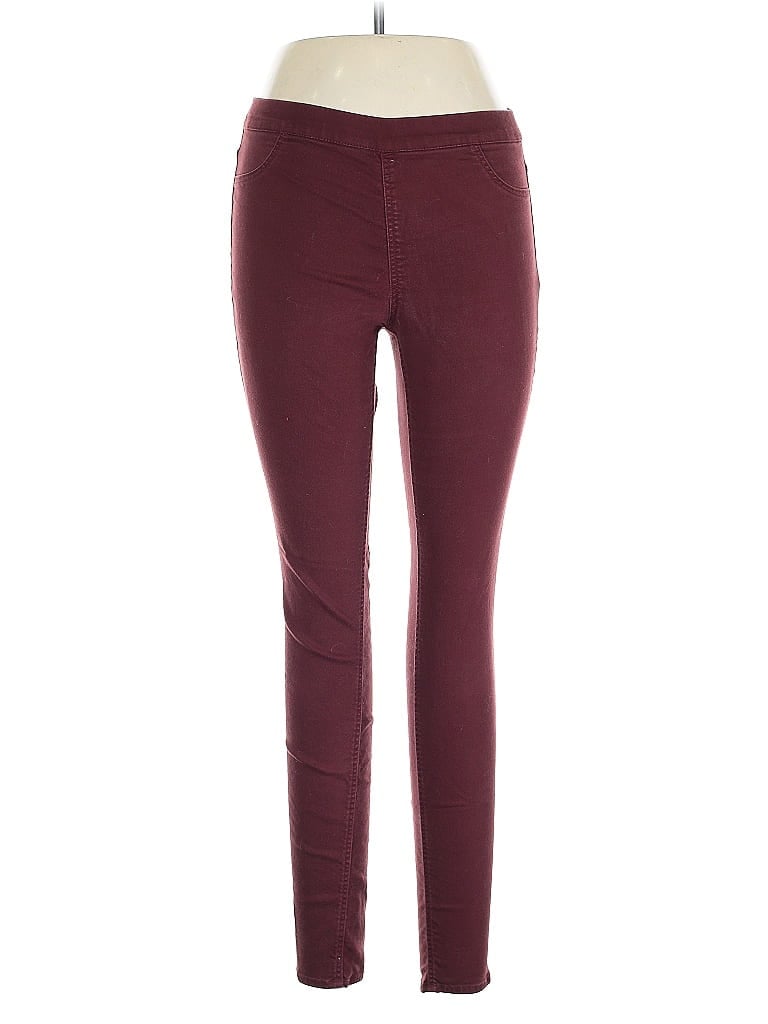 Pre-owned H&m Casual Pants In Burgundy