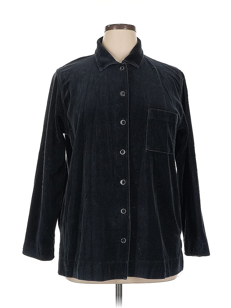 Chemisier Liz Claiborne Noir Manches Longues Taille 6P (Petite) - Occasion Très Bon état