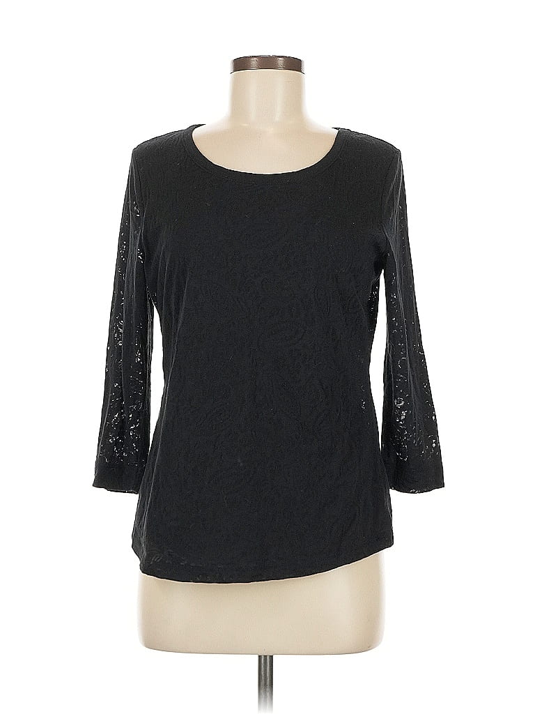 Pre-owned Lauren Jeans Co. 3/4 Sleeve T-shirt In Black