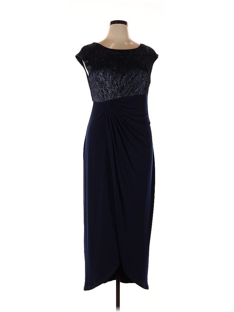 Connected Apparel Blue Cocktail Dress Size 14 - photo 1