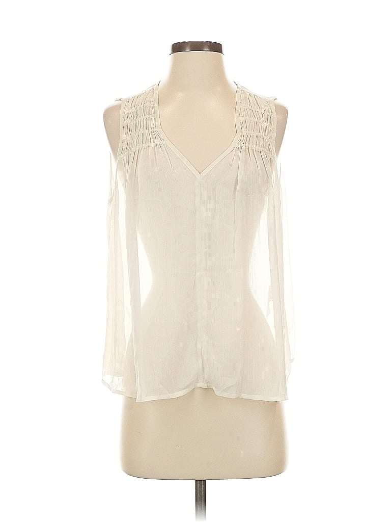 Pre-owned Banana Republic Factory Store Sleeveless Blouse In White