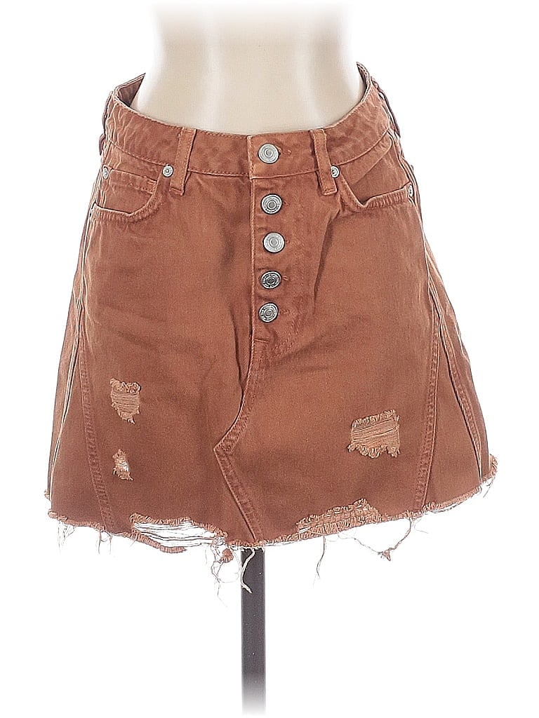 Pre-owned We The Free Denim Skirt In Brown