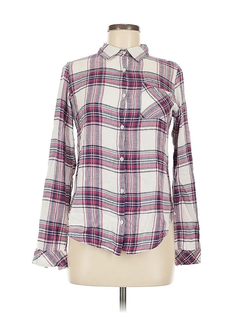 Pre-owned Thread & Supply Long Sleeve Button Down Shirt In Burgundy