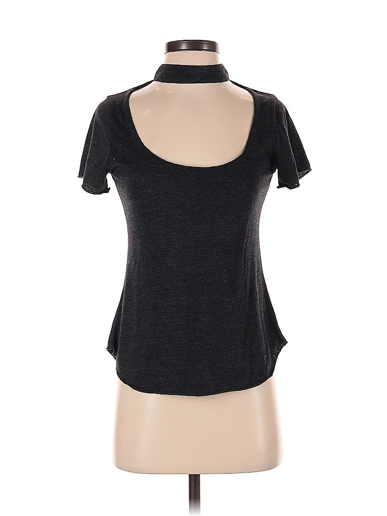 Pre-owned Chaser Short Sleeve Turtleneck In Black
