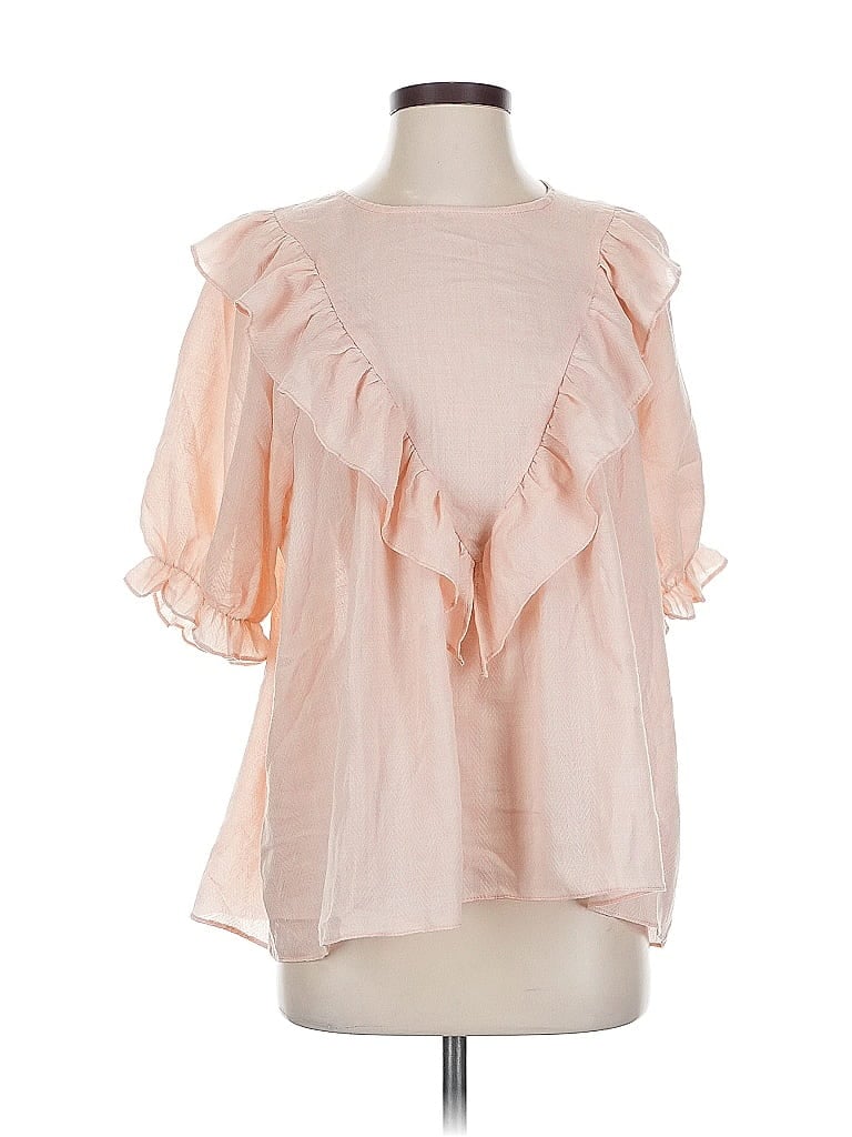 Click to view more detailed imagery on our partner's website Pre-owned Mustard Seed 3/4 Sleeve Blouse In Pink