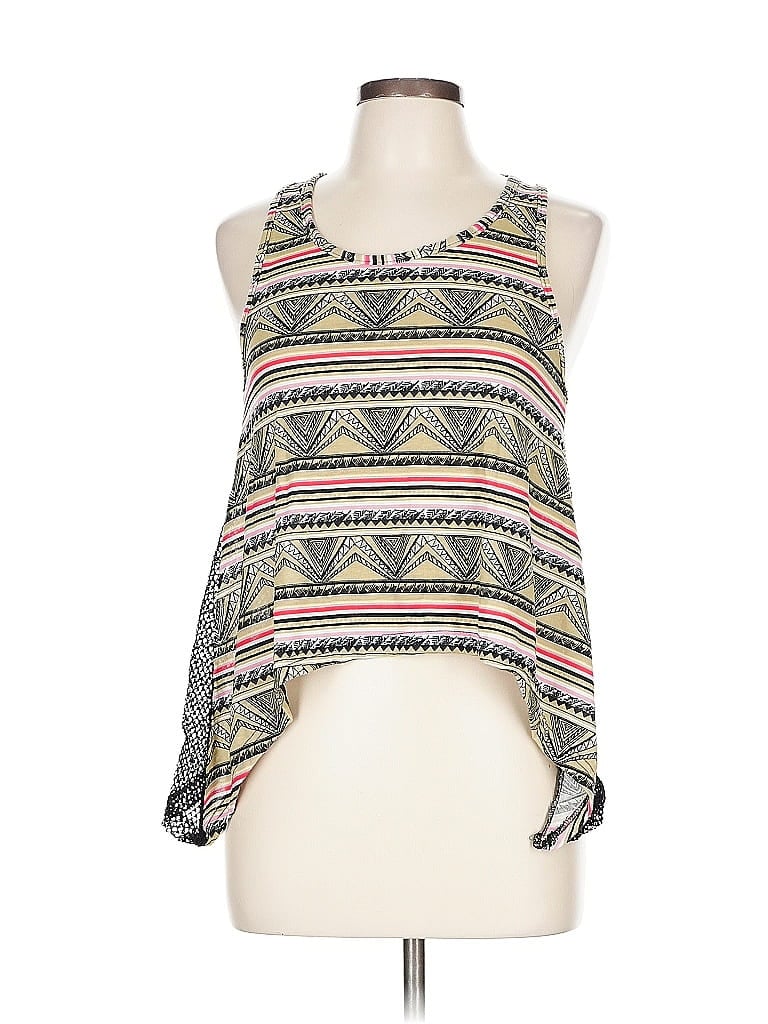 Click to view more detailed imagery on our partner's website Pre-owned Love Tank Top Brown Halter Neckline Tops