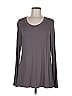 LOGO by Lori Goldstein Gray Long Sleeve T-Shirt Size M - photo 1