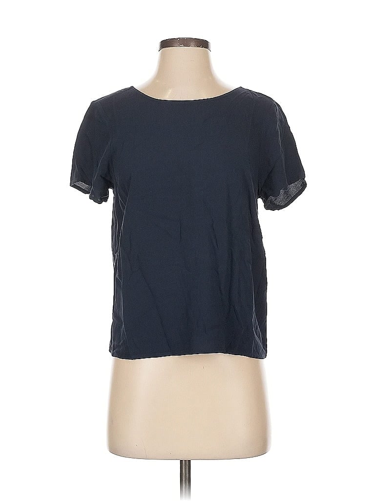 Pre-owned Abercrombie & Fitch Short Sleeve Top Blue Crew Neck Tops