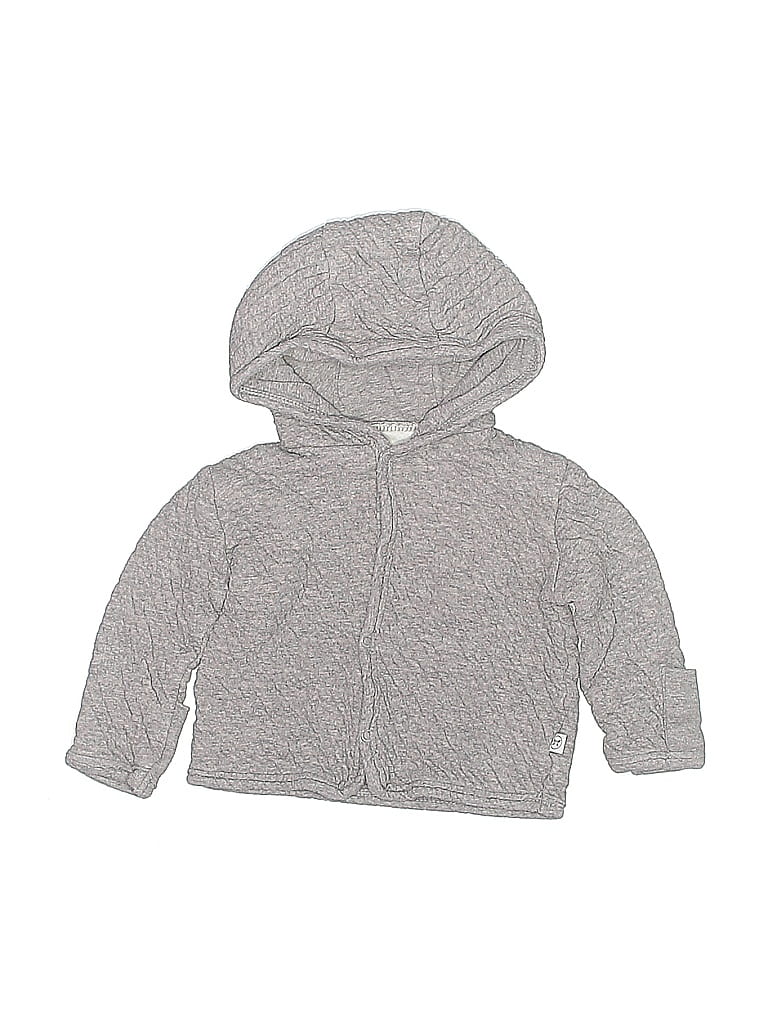Pre-owned Honest Baby Clothing Babies' Zip Up Hoodie In Gray