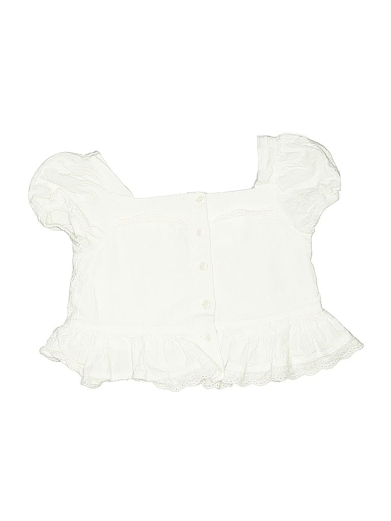 Pre-owned C&c California Kids' Short Sleeve Blouse In White