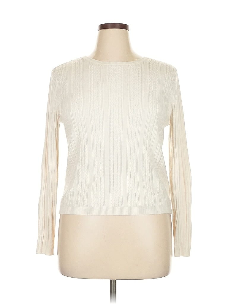 Pre-owned Sag Harbor Turtleneck Sweater In White