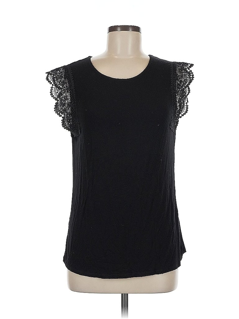 Pre-owned Retrology Short Sleeve Top Black Sweetheart Neckline Tops