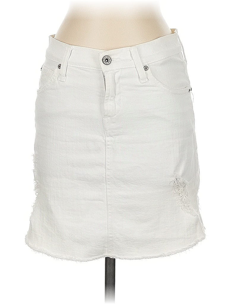 Pre-owned James Jeans Denim Skirt In White