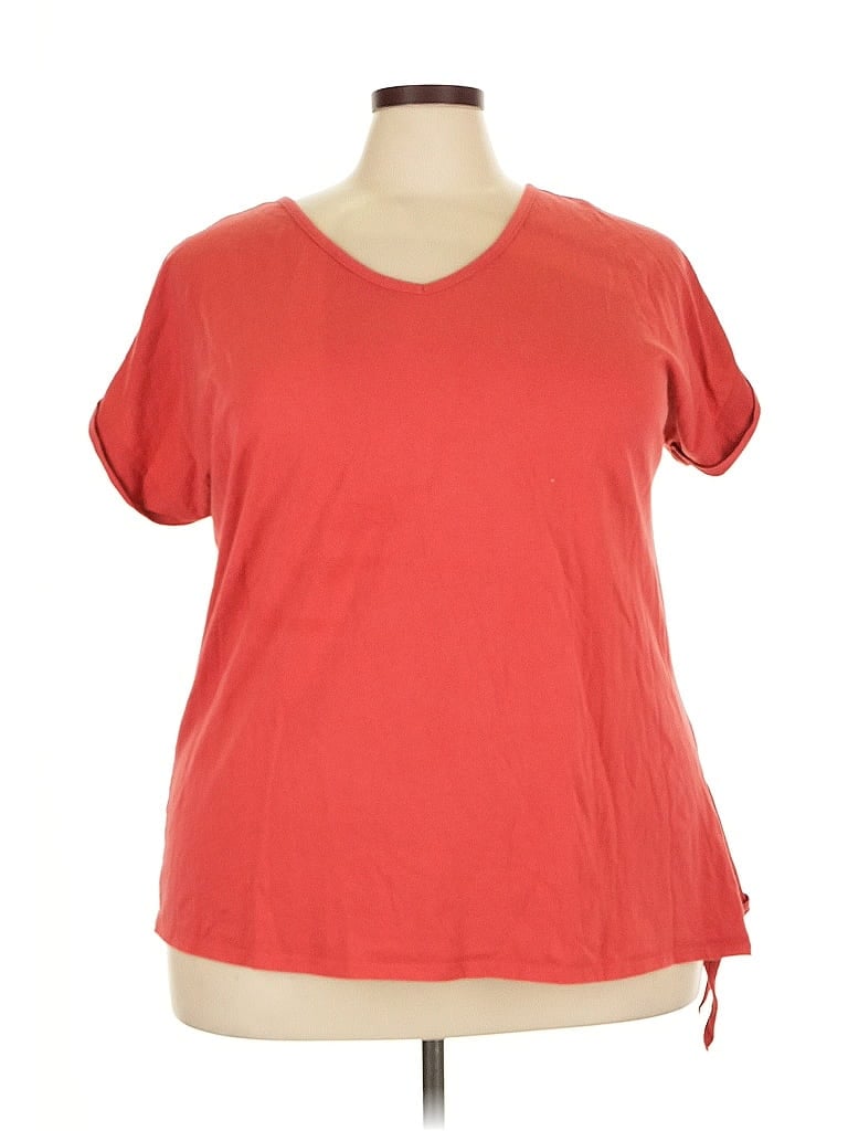 Woman Within Red Short Sleeve T-Shirt Size 22 - photo 1