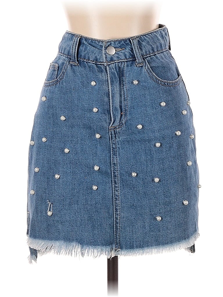 Pre-owned Mi Ami Denim Skirt In Blue