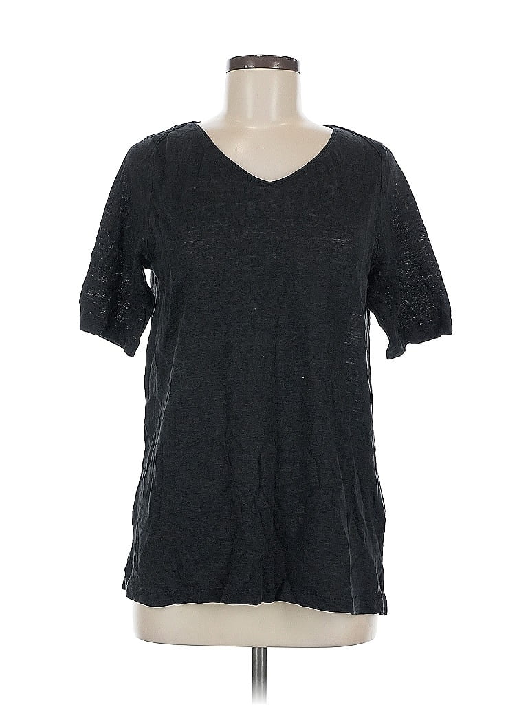 Pre-owned Jjill Short Sleeve T-shirt In Black