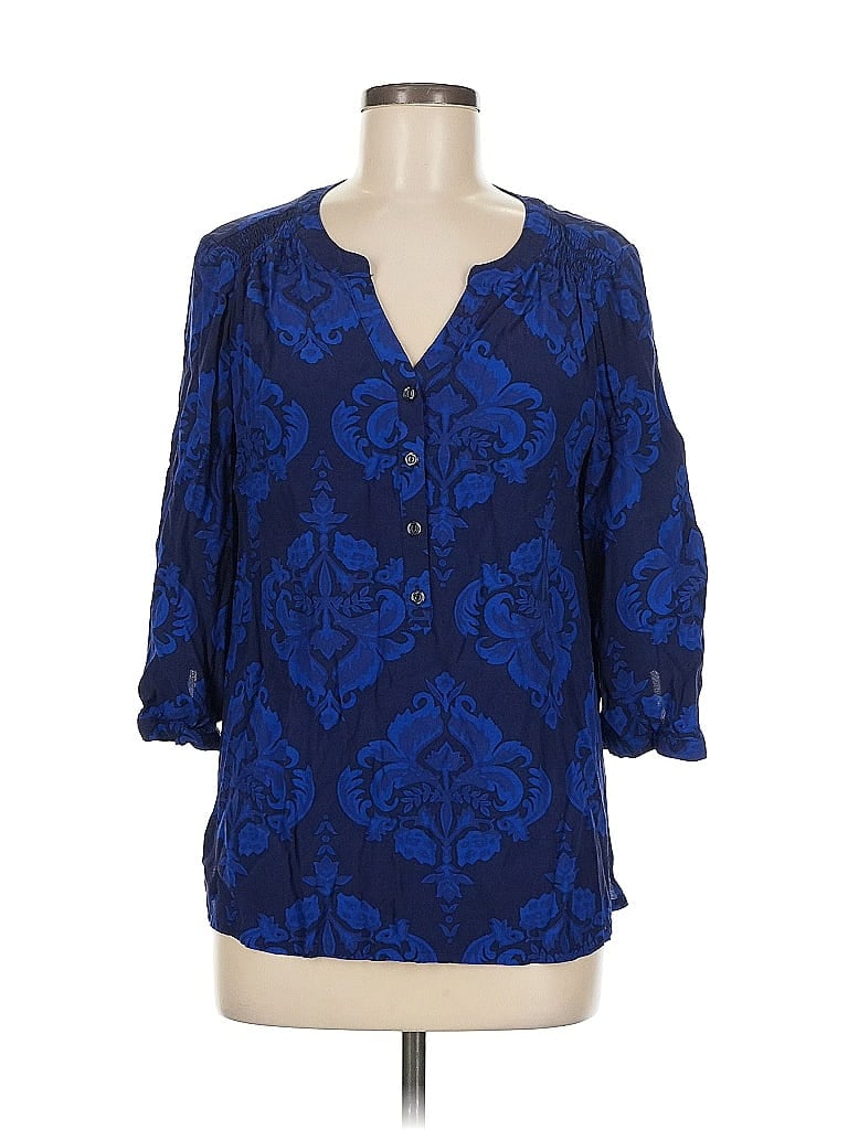 Pre-owned Joules 3/4 Sleeve Blouse In Blue