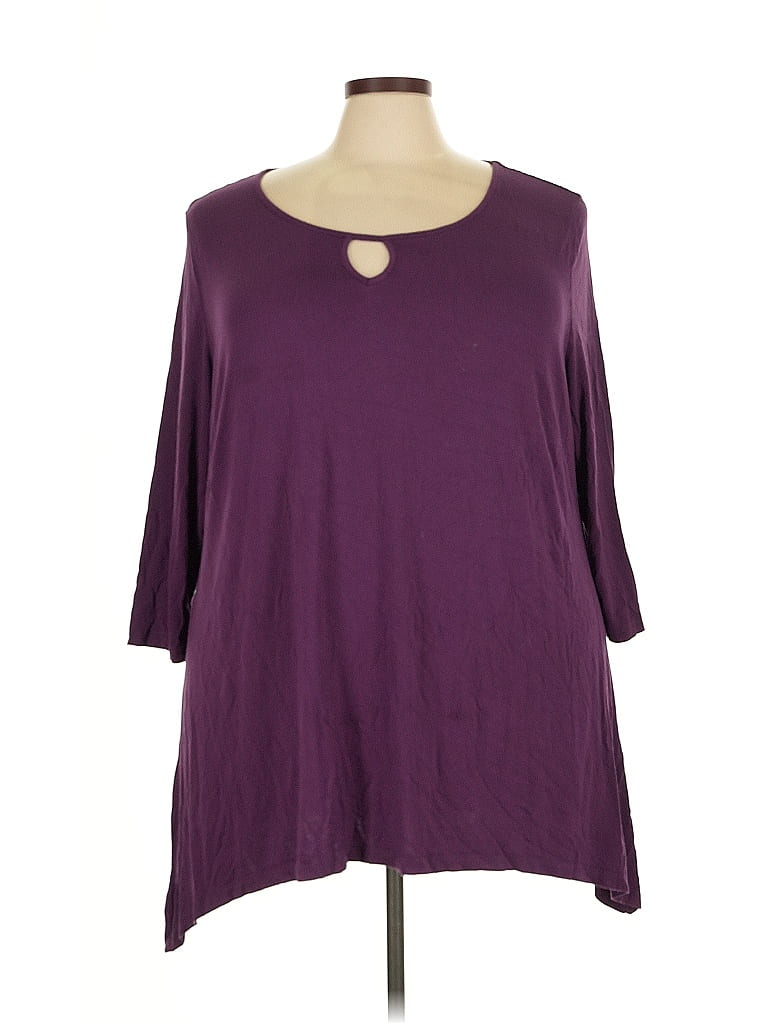 Avenue Purple 3/4 Sleeve Top Size 26 - photo 1