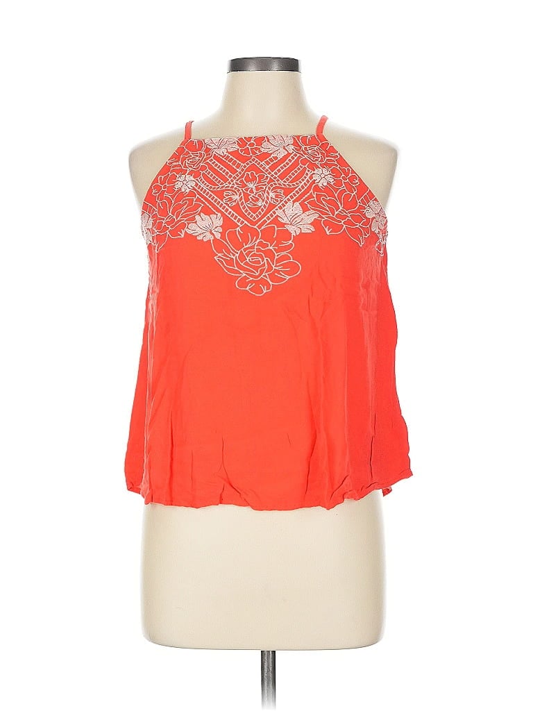Pre-owned Eyeshadow Tank Top Orange Halter Neckline Tops