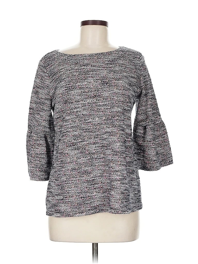 Pre-owned Ann Taylor Loft 3/4 Sleeve T-shirt In Gray