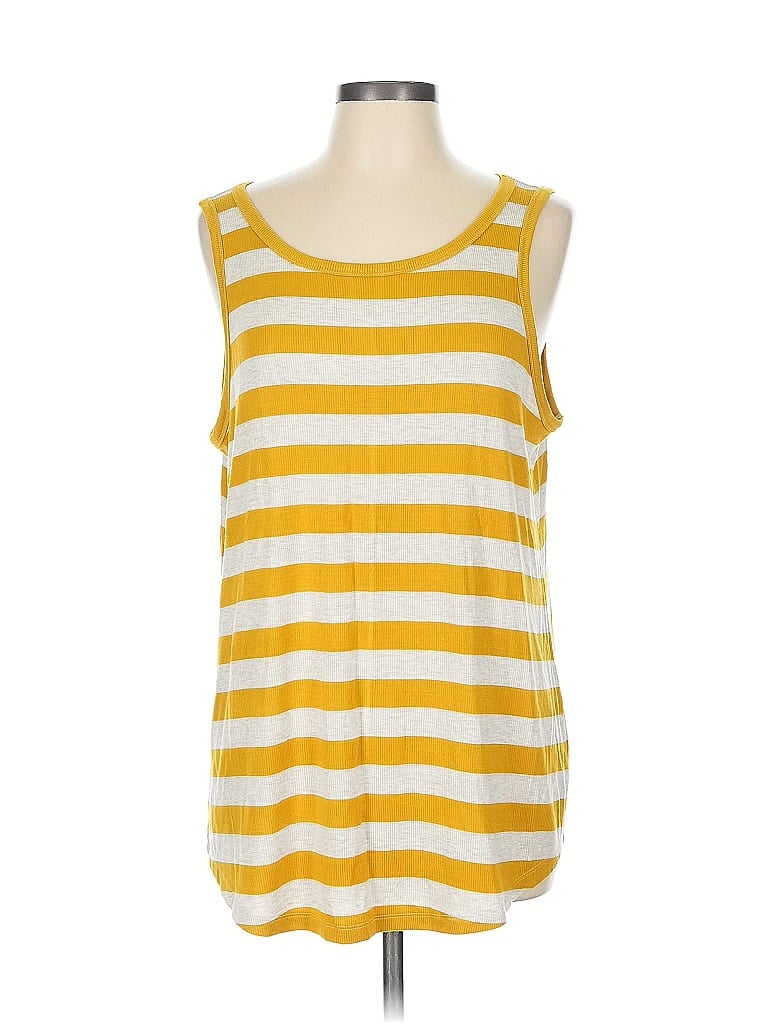 Click to view more detailed imagery on our partner's website Pre-owned Cabi Sleeveless Top Yellow Scoop Neck Tops