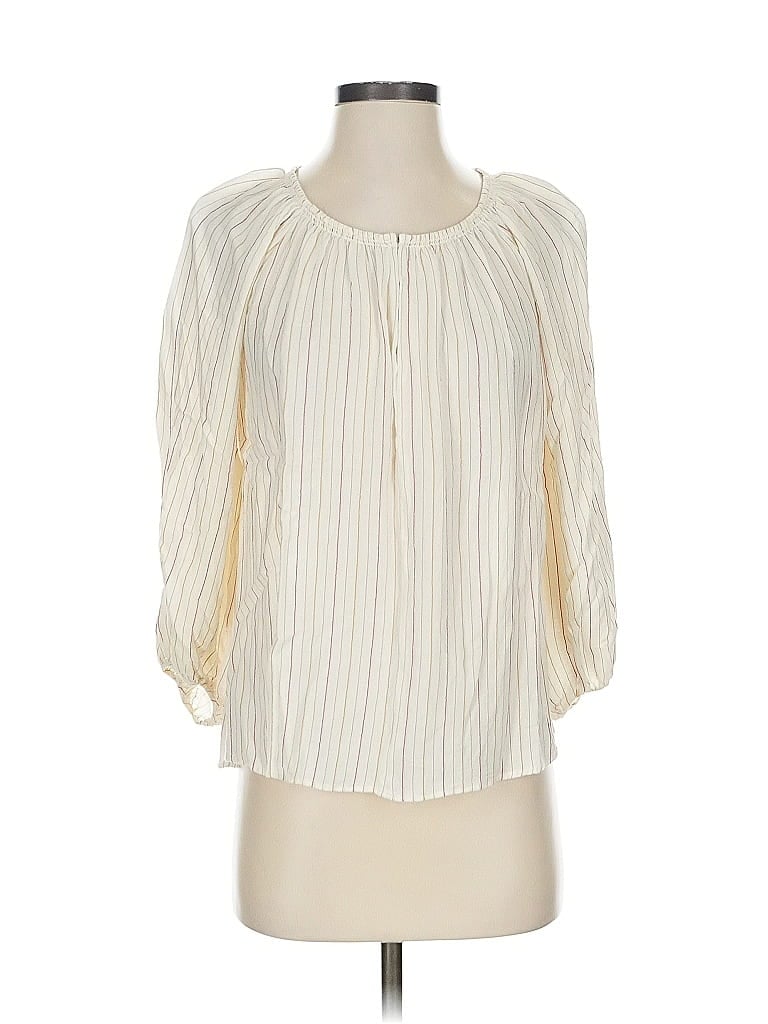 Pre-owned Massimo Dutti 3/4 Sleeve Blouse In White