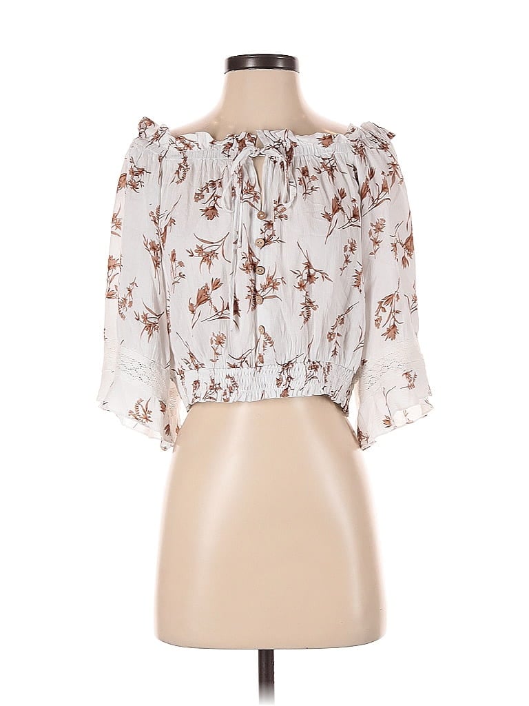 Pre-owned Baevely 3/4 Sleeve Blouse In White