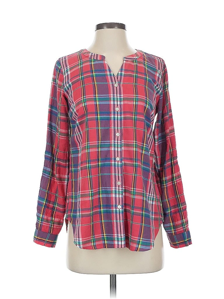 Pre-owned Talbots Long Sleeve Blouse In Red