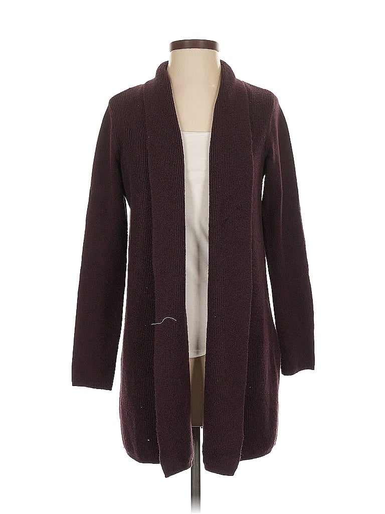 Pre-owned Purejill Cardigan Sweater In Burgundy