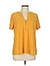 Anne Klein Yellow Short Sleeve Top Size L - photo 1