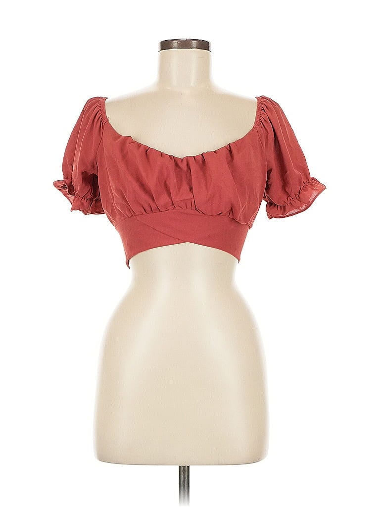 Pre-owned Unbranded Short Sleeve Top Red Sweetheart Neckline Tops