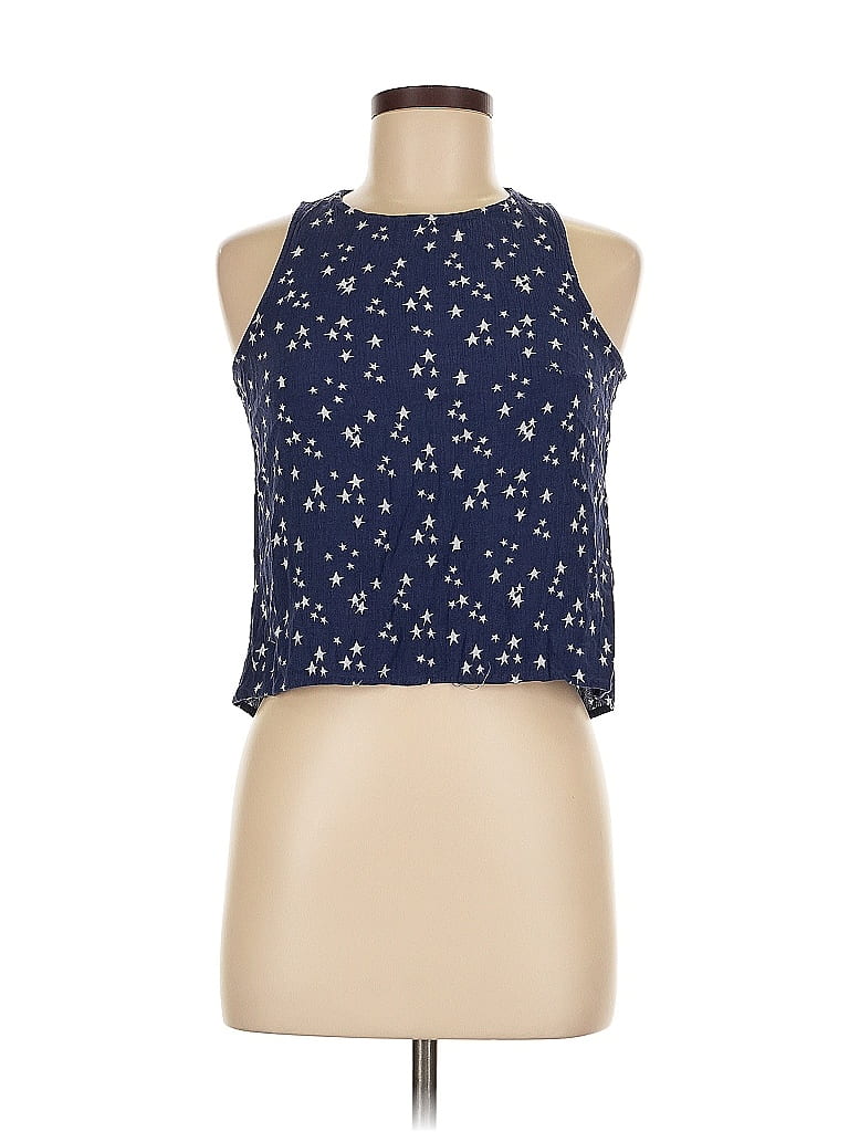 Pre-owned Divided By H&m Tank Top Blue Halter Neckline Tops