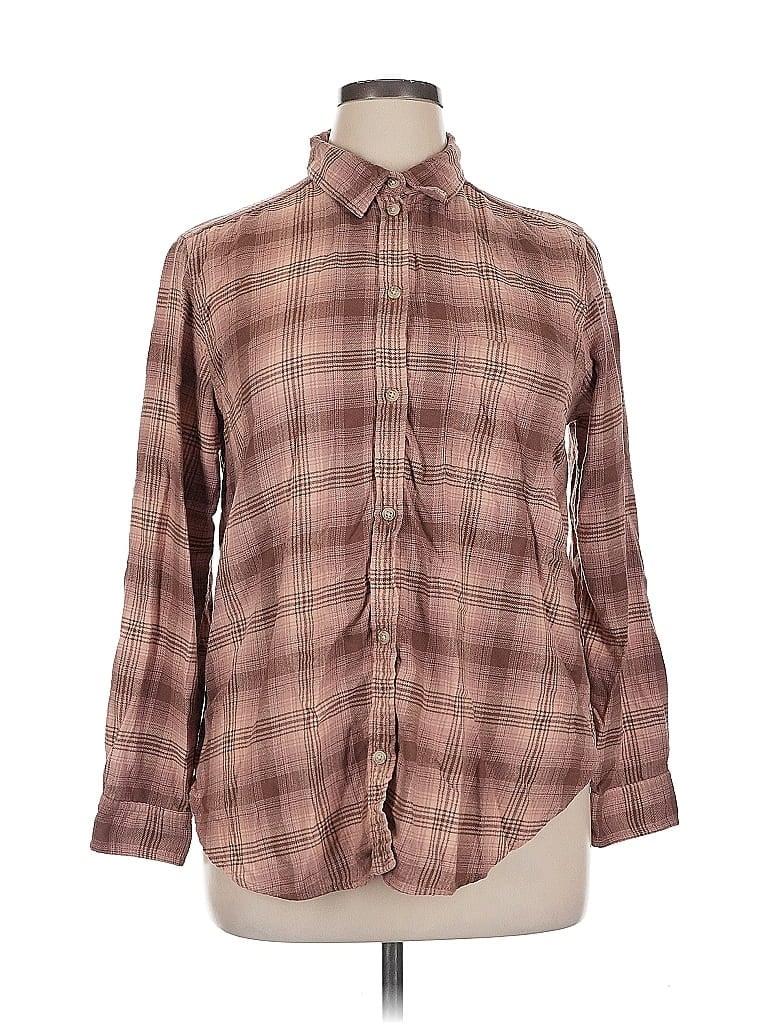 AMERICAN EAGLE OUTFITTERS Pre-owned Long Sleeve Button Down Shirt In Brown