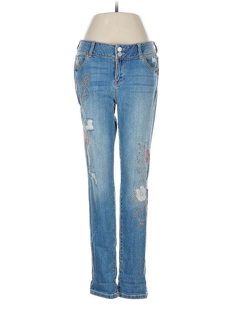 Soho JEANS NEW YORK & COMPANY Hearts Blue Jeans Size 6 - photo 1