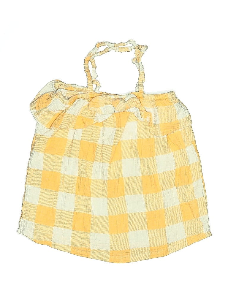 Pre-owned Mud Pie Kids' Sleeveless Top Yellow Halter Neckline Tops