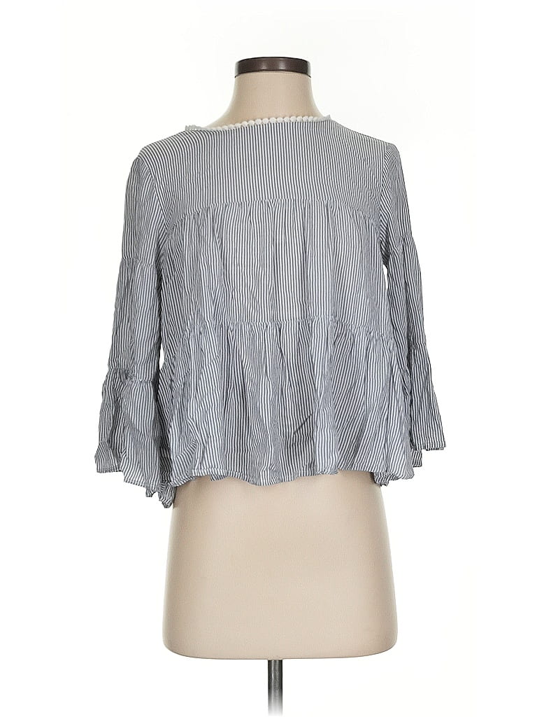 Pre-owned Falls Creek 3/4 Sleeve Blouse In Gray
