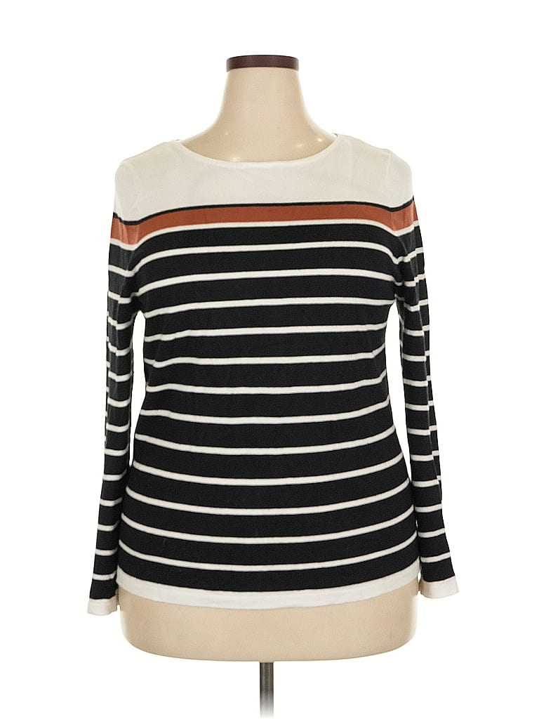 Pink Clover Stripes Ivory Pullover Sweater Size XXL - photo 1