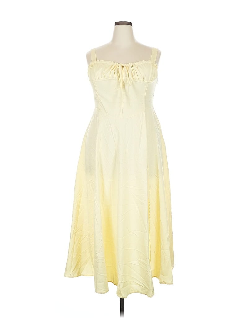 Unbranded 100% Polyester Yellow Cocktail Dress Size 4X - photo 1