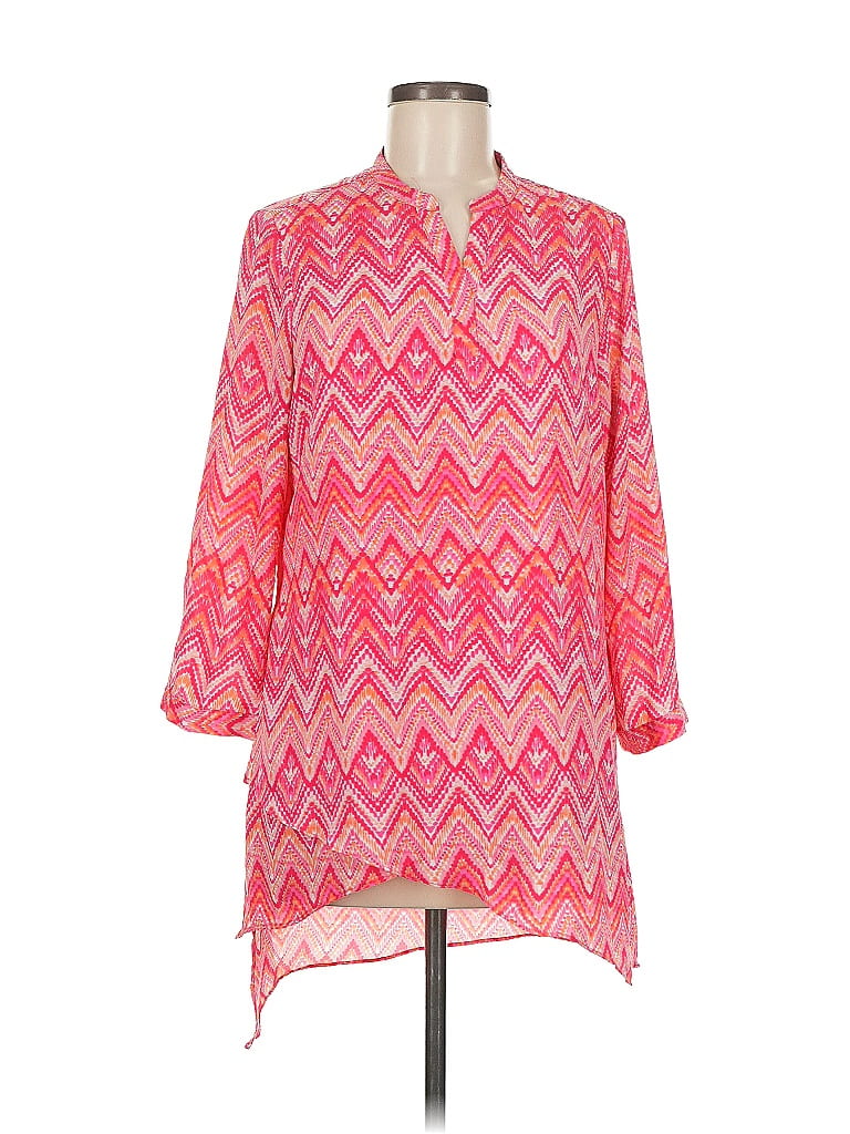 Pre-owned Zac & Rachel 3/4 Sleeve Blouse In Pink