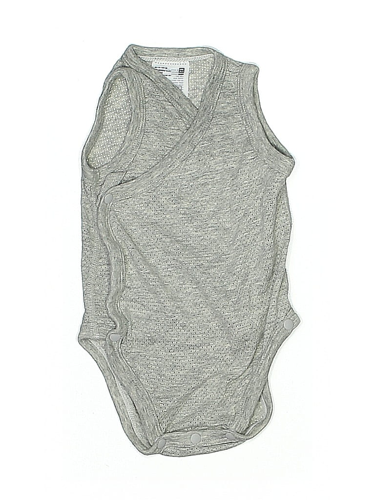Pre-owned Uniqlo Babies' Sleeveless Top Gray V Neck Tops