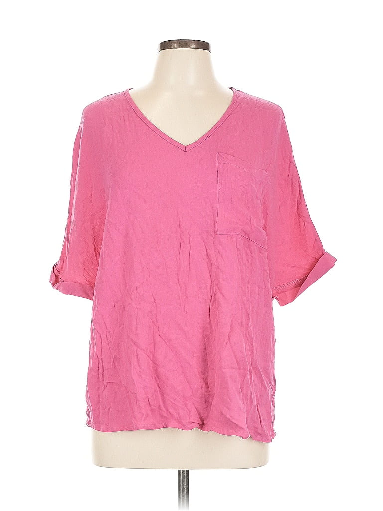 EMERY ROSE Pre-owned 3/4 Sleeve T-shirt In Pink
