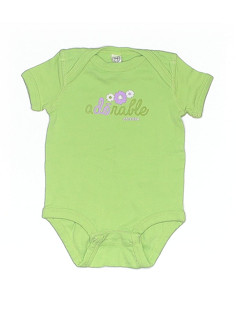 Pre-owned Rabbit Skins Babies' Short Sleeve Onesie In Green