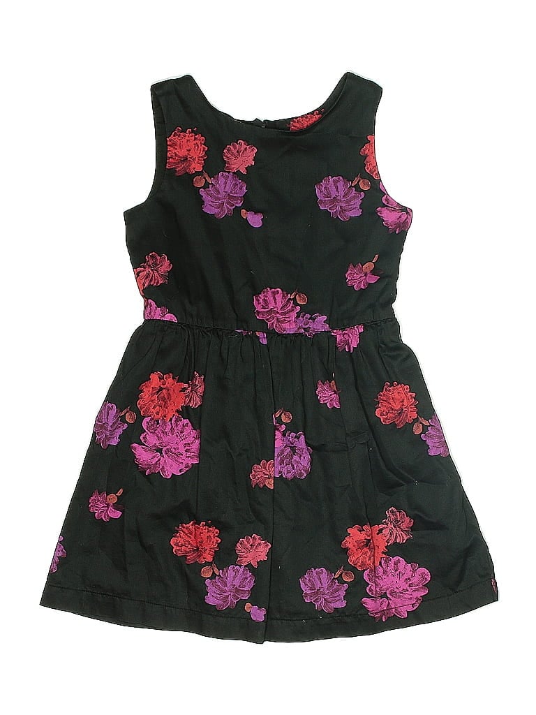 Gap Kids 100% Cotton Floral Black Dress Size 6 - 7 - photo 1